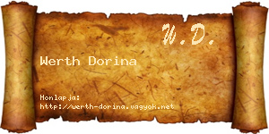 Werth Dorina névjegykártya